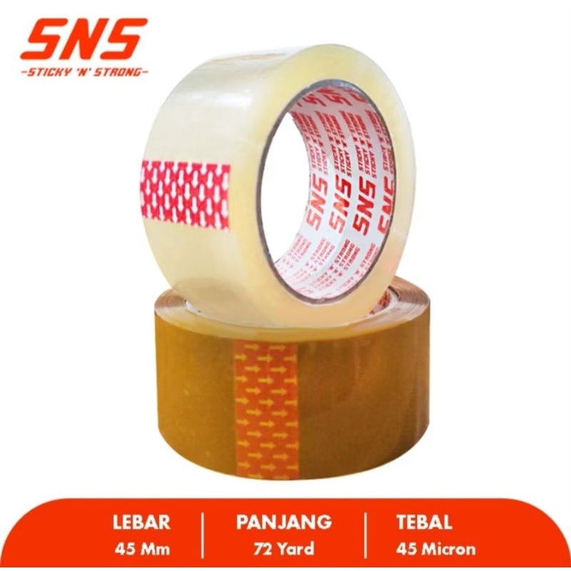 

LAKBAN BENING DAN COKLAT 72 Yard × 45 mm × 45 Mic (1Pcs)