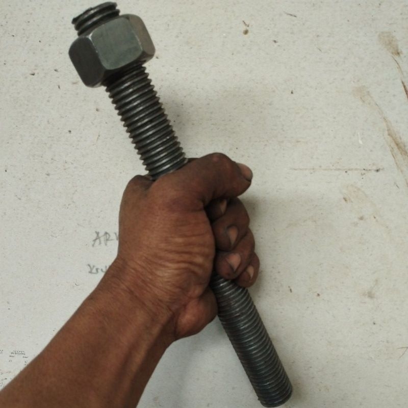 baut as drat Ukuran 1" dan mur | bahan buat alat tambal ban panjang 25cm