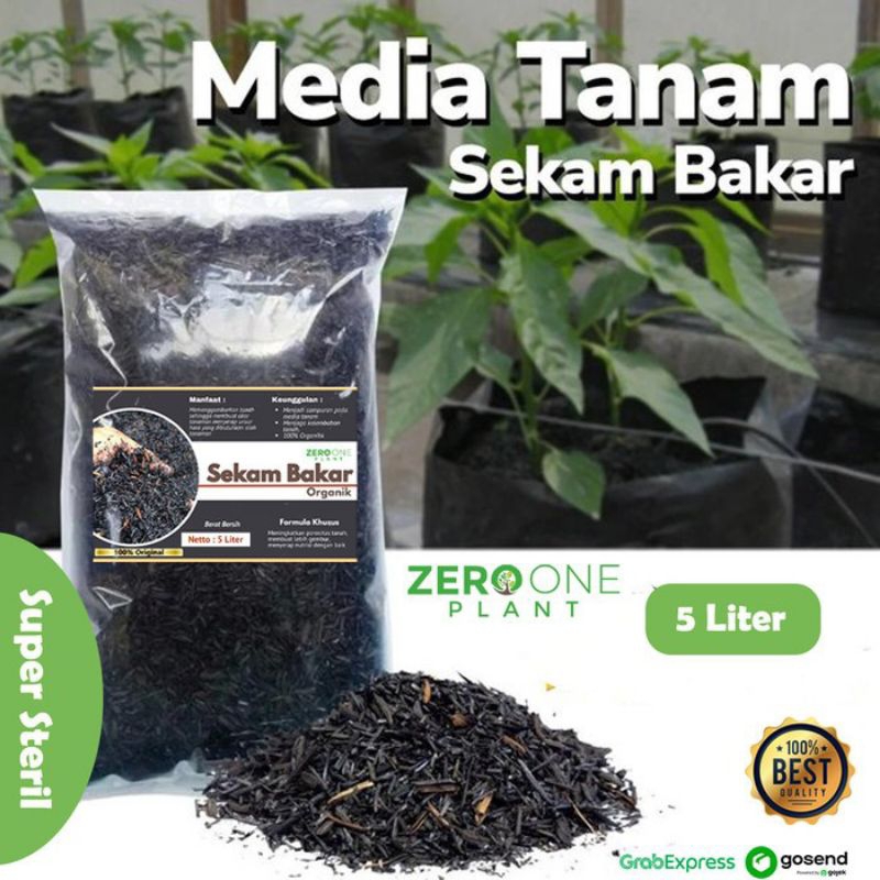 Pupuk Sekam Bakar Media Tanam Tanaman Hias Anggrek Mawar Arang Media Semai Biji Buah Sayuran Bunga A