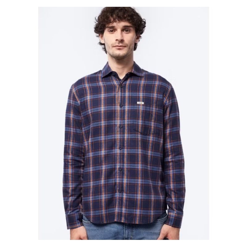 Kemeja Flanel Original Wrangler CAL 01P24 NAVY
