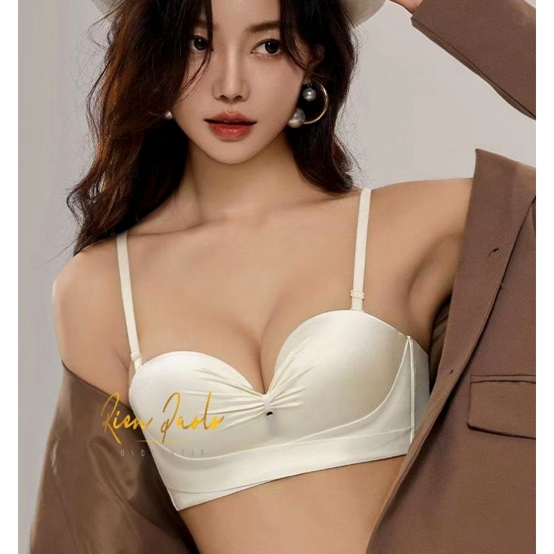 Premium Bra BH + Celana Dalam CD G String Set Sexy Hot Lingerie Tanpa Kawat Seamless Rien Paolo 3088