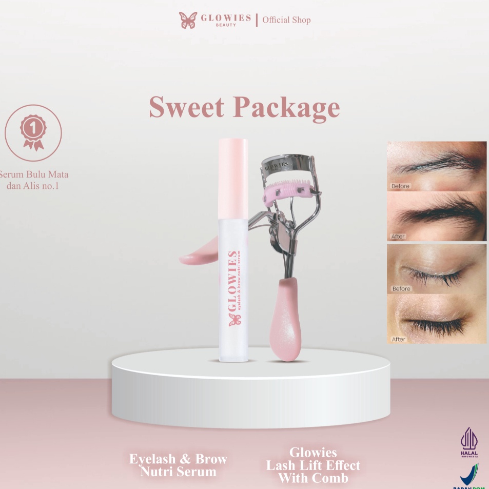 Super Untung RUSH HOUR GLOWIES BEAUTY  Sweet Package  Lash Lift Effect With Comb  Glowies Eyelash  B