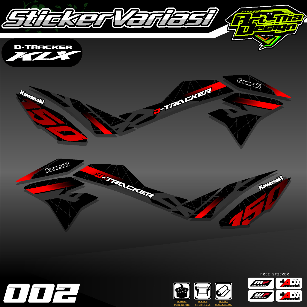 STICKER STRIPING KAWASAKI DTRACKER 150 SE Variasi Original-Sticker Variasi MOTOR KEREN Kawasaki DTra