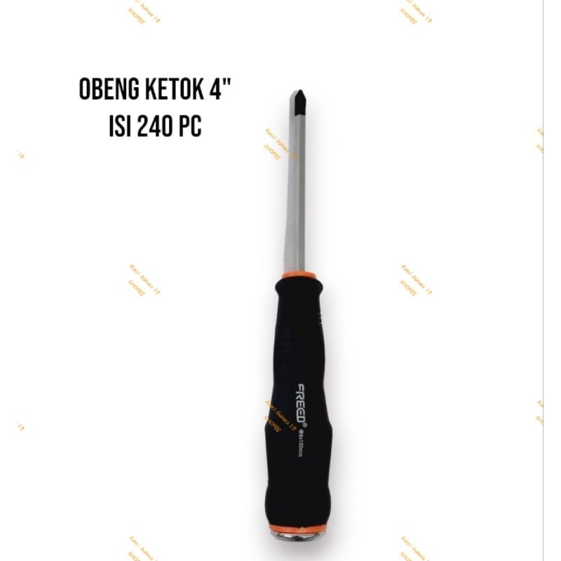 Obeng Ketok (+) Magnet Gagang Karet FREED / Obeng Gagang Karet Plus + FREED