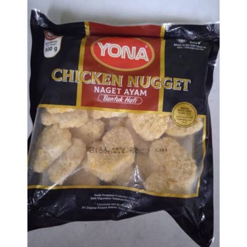 

YONA NAGET AYAM BENTUK HATI 500 GRAM