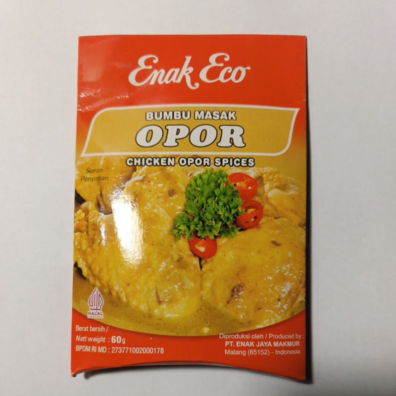 

Enak Eco" Bumbu Masak OPOR AYAM, berat bersih 60gram