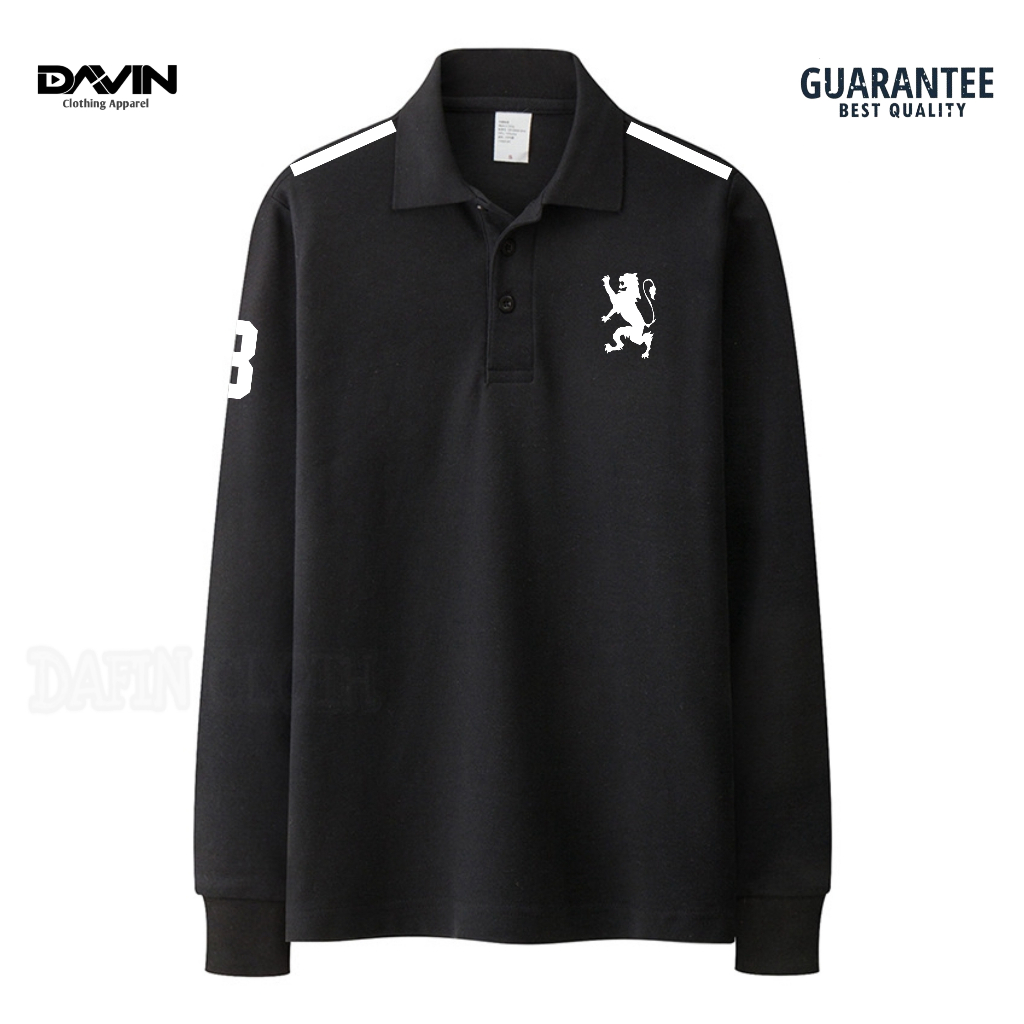 Kaos Kerah Pria Polo shirt Lengan Panjang Giordano Shoulder Strip