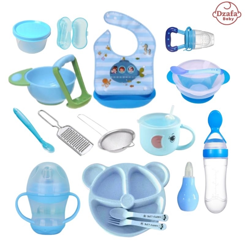 HHH [DBS01] Paket Lengkap Alat Makan MPASI Bayi Silikon Lembut Peralatan makan bayi mpasi Baby