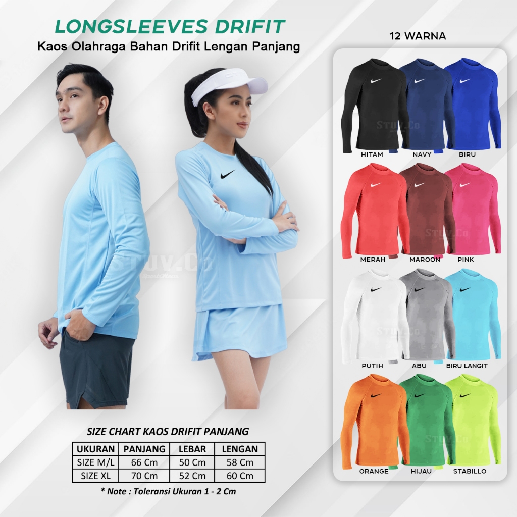 KAOS DRYFIT PREMIUM LENGAN PANJANG SPORTY KAOS ATASAN JERSEY OLAHRAGA BASKET PRIA WANITA