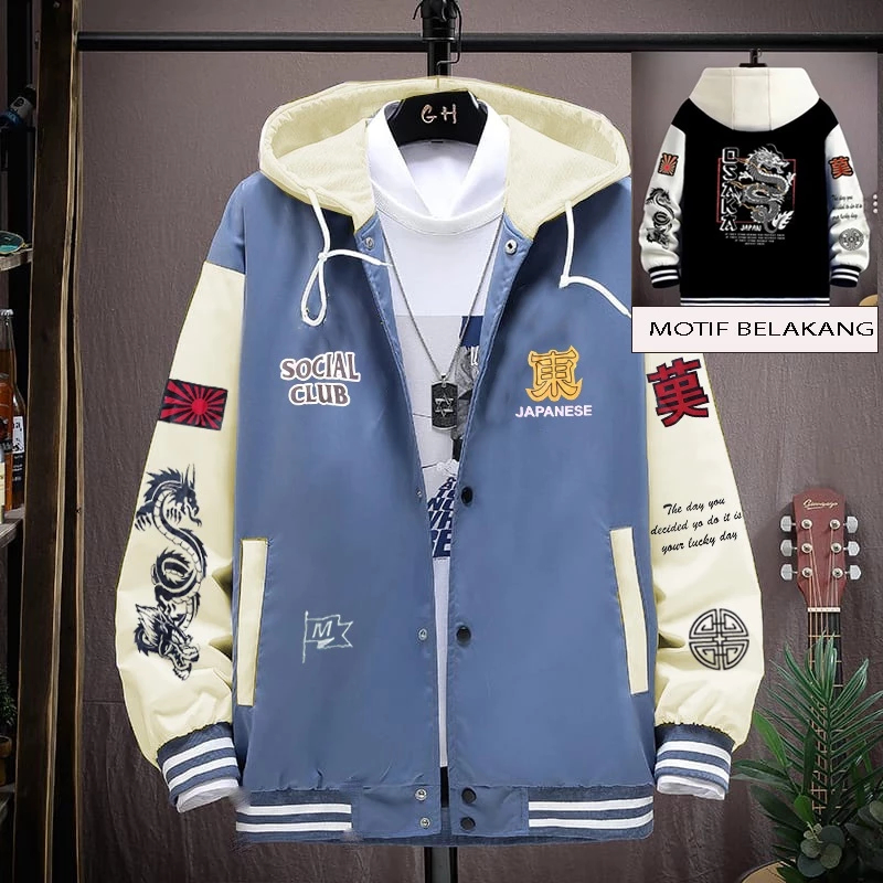 Best Seller - Jaket Baseball Varsity Vintage Full Print Bahan Premium Tebal / Jaket Varsity Osaka Pr