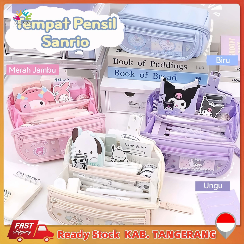 

【Penjual Lokal】Sanrio Berkapasitas Besar Tempat Pensil 9 lapis tahan air Pena Tas Karakter Anime Tempat Pensil Kuromi Penyimpanan Alat Tulis Siswa Perlengkapan Sekolah