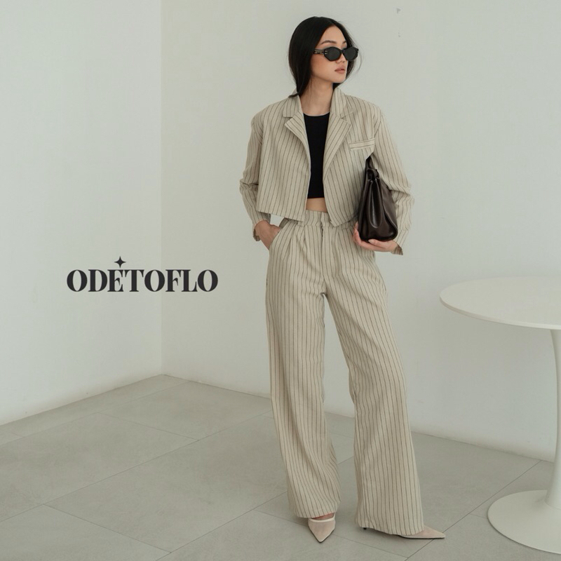 ODETOFLO - ABBEY | CROP BLAZER | LINEN BLAZER
