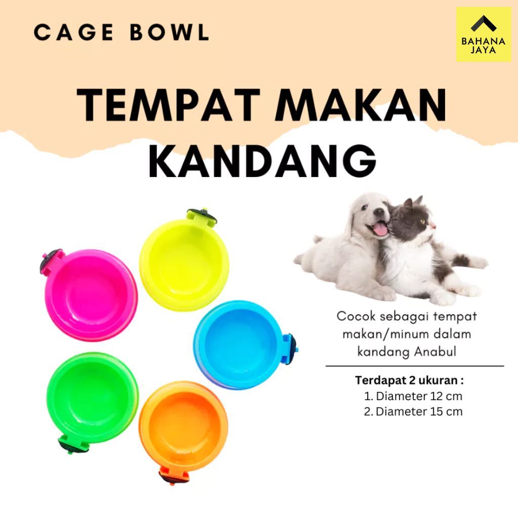 Tempat Makan Jepit Kandang Gantung Kucing Anjing Hewan Single Bowl - Mangkuk Makan Minum Gantung Kan