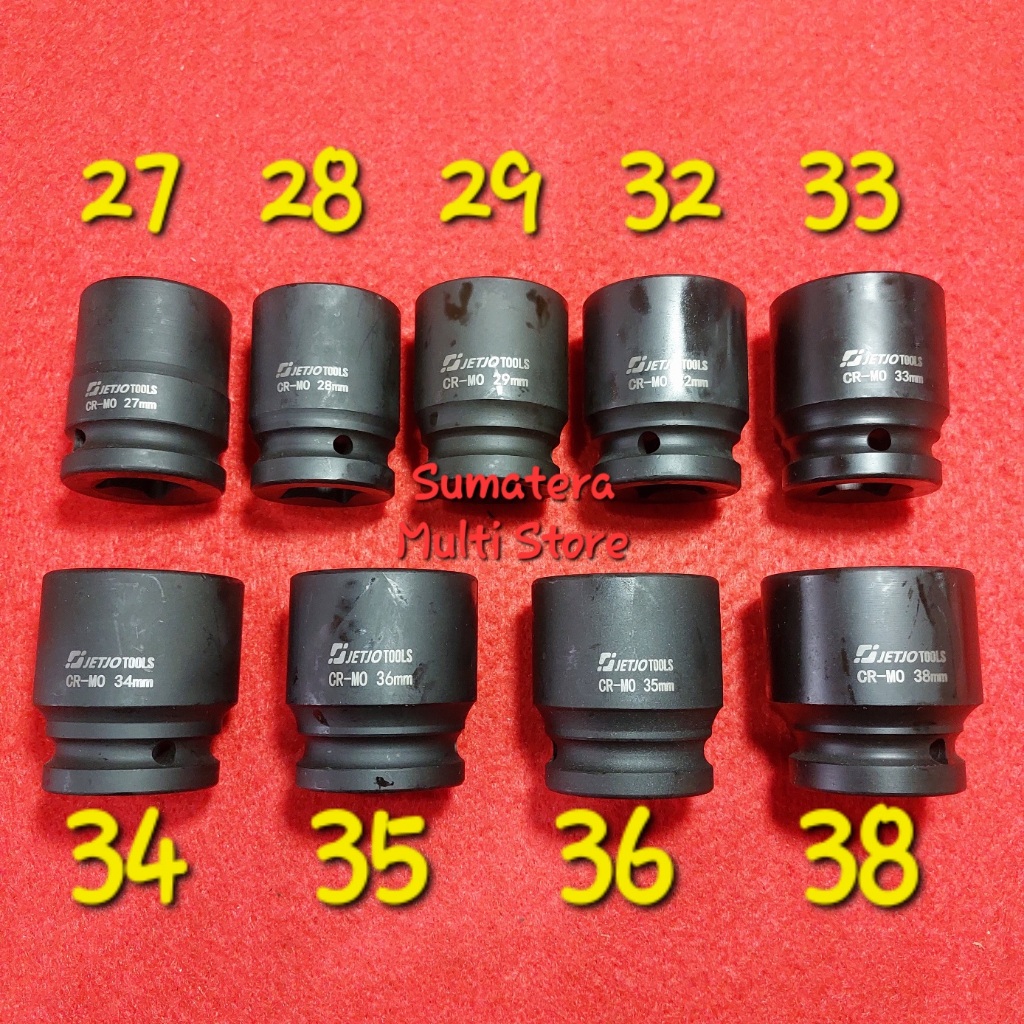 Jetjo tools Mata Shok Berat no 27 28 29 32 33 34 35 36 38 41 46 50 gagang 3/4" Cr-Mo - Kunci Shock B