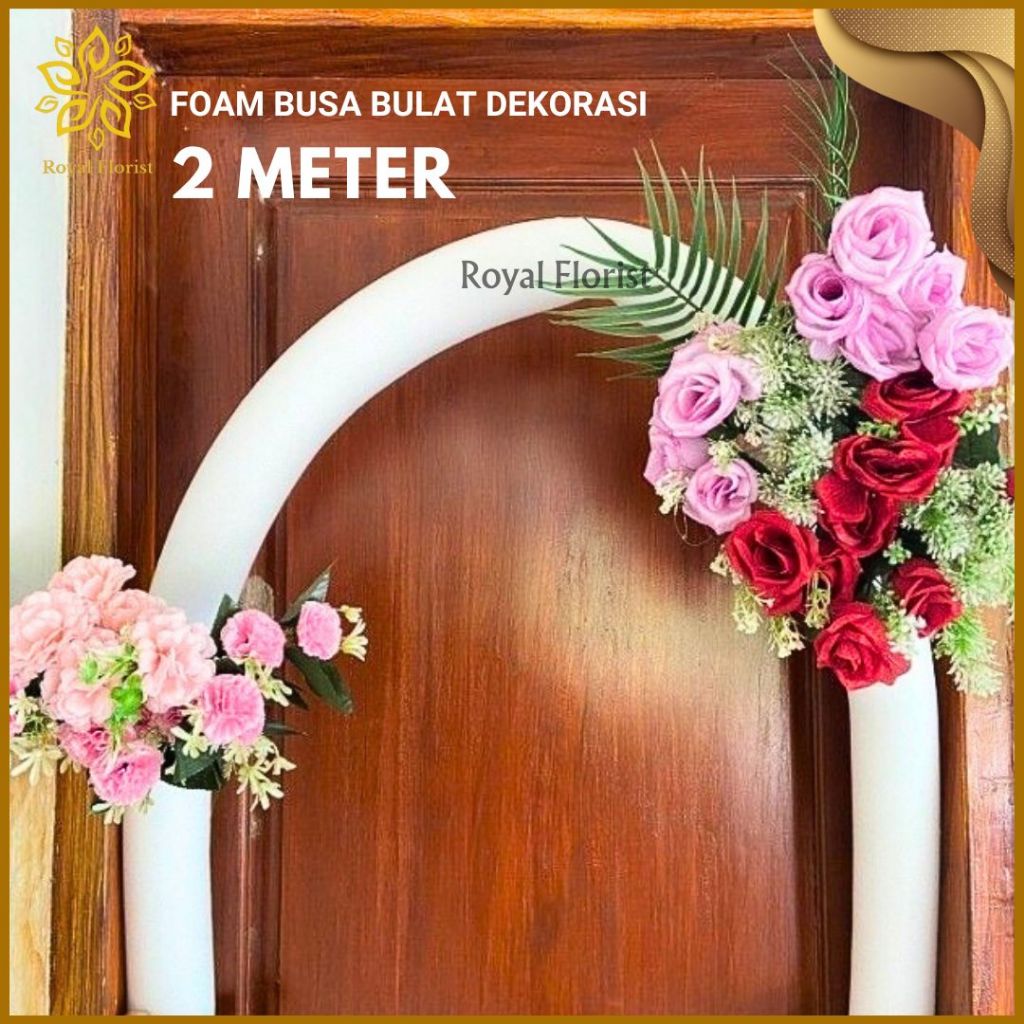 Foam Busa Putih Bulat 2 Meter/Foam Busa Elastis Untuk Rangkaian Dekorasi/Busa Bunga Panjang