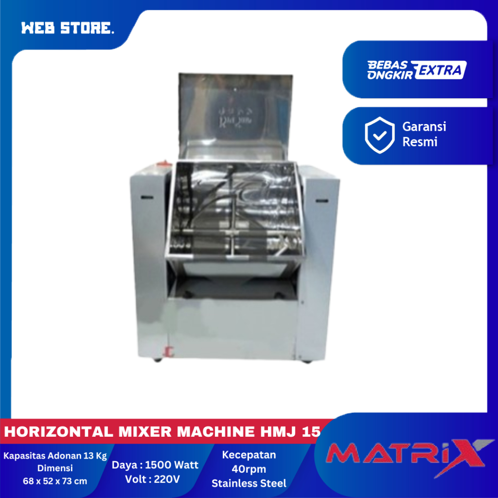Mixer Mesin Pengaduk Adonan Mie Pempek Dimsum Cireng Matrix HMJ-15S 15 Kg