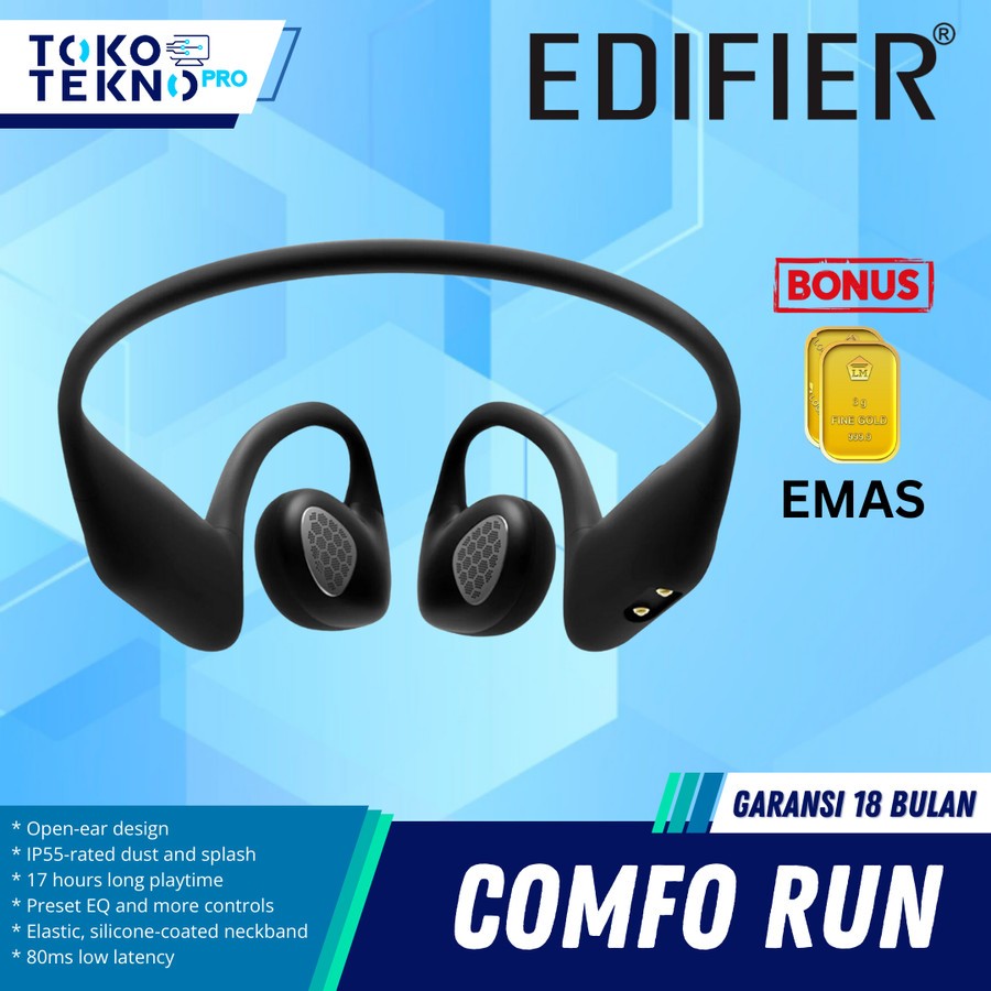 Edifier Comfo Run Open-Ear Wireless Sport Headphones - Hitam