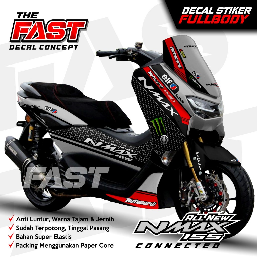 (ANTILUNTUR) Decal Stiker Nmax New Stiker Yamaha Nmax 155 New Fullbody Racing Decal stiker nmax new 