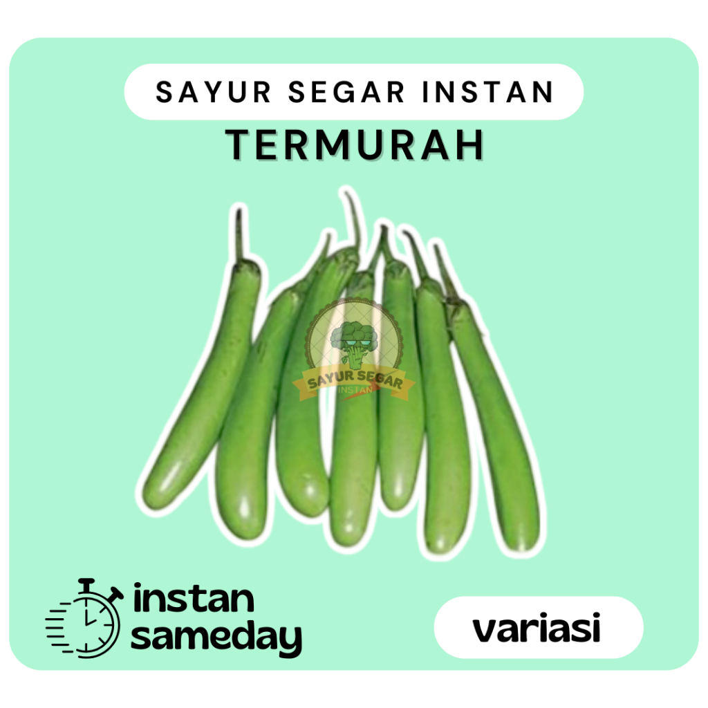 

Terong Medan Bervariasi Kemasan 100 - 500 Gr -Sayur Segar Instan