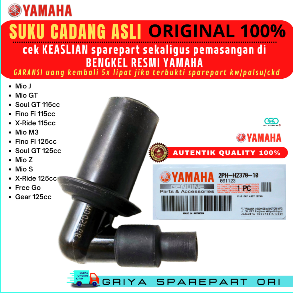 Kepala Busi Mio J Original Cangklong Busi Mio m3 Ori Mio Z S Soul GT Fino Kepala busi Xride Freego G