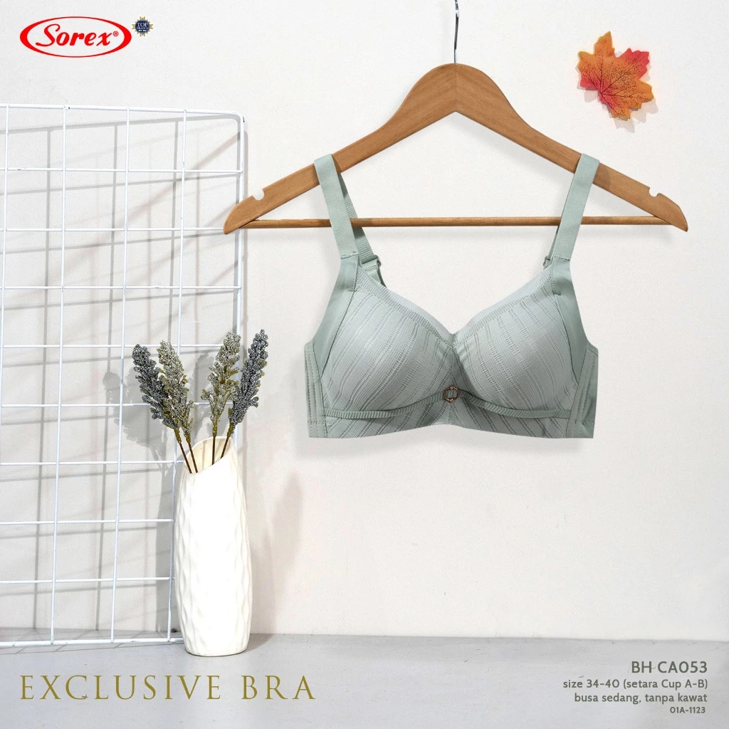 [PROMO] Bra Sorex EXCLUSIVE CA053 Tanpa Kawat Motif Salur Busa Sedang Cup Setara A-B