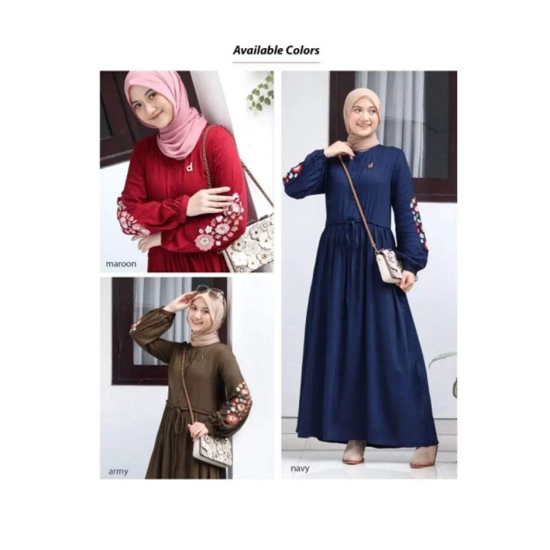 Gamis Rayon Dannis A240402 / Gamis Navy - Maroon - Army Dannis 240402 Dv