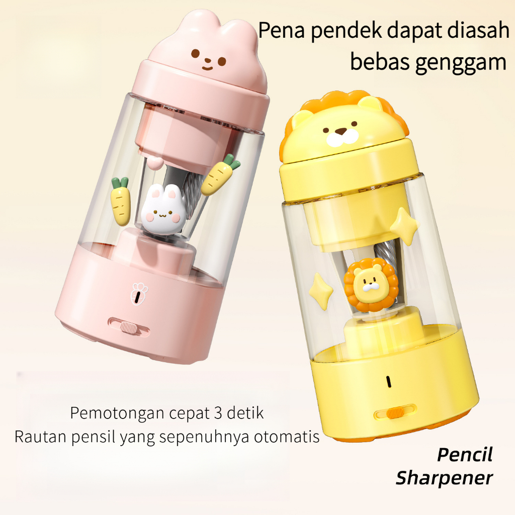 

Rautan Pensil Elektrik Otomatis Hanya untuk Anak Pisau Penah Pengisi Daya Kartun Alat Tulis Pensil