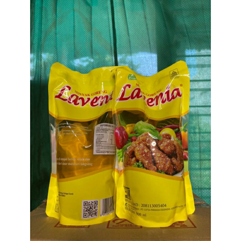 

minyak goreng lavenia 900ml kemasan refill 1karton @12pcs