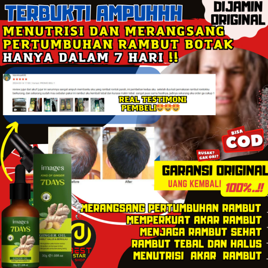 Penumbuh Botak Dan Rontok (HANYA 7 HARI) Pria Anak Bayi Balita Cepat Serum Essence Penghitam Uban Pe