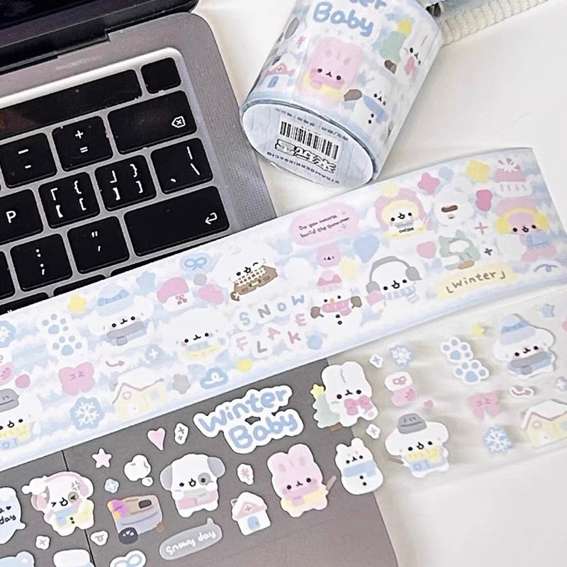 

sticker roll ecer 35cm dekorasi journal stiker lucu readystock B1418 B1419