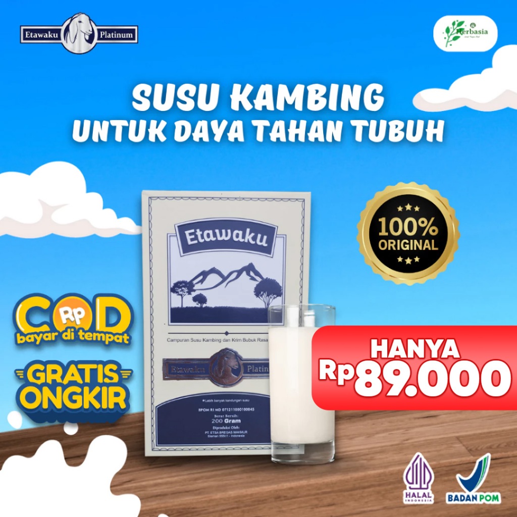 

Etawaku Platinum Susu Herbal Kambing Etawa Original 1 Box 200gr Atasi Masalah Pernafasan Semua Usia