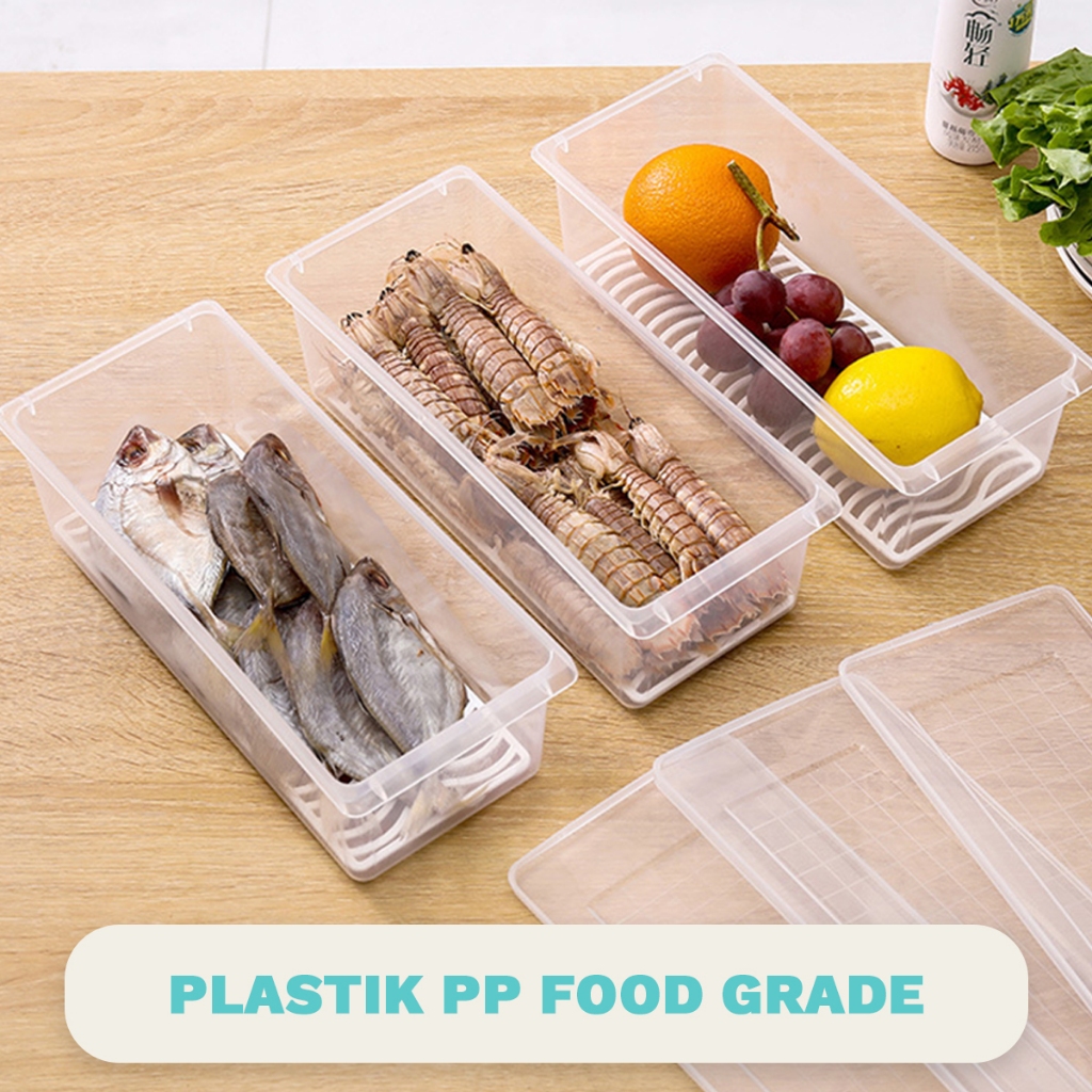 JKLP CODZabra Kulkas Crisper Kotak Penyimpanan Kulkas Kulkas Plastik Crisper