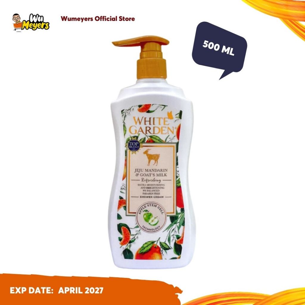 White Garden - Sabun Cair Jeju Mandarin - Shower Cream Sabun Susu Kambing 500ml