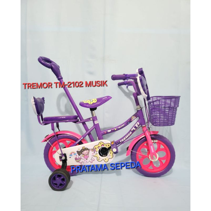 Sepeda Anak Perempuan 1 Tahun Tremor 12 Inch Dengan Musik Roda Busa