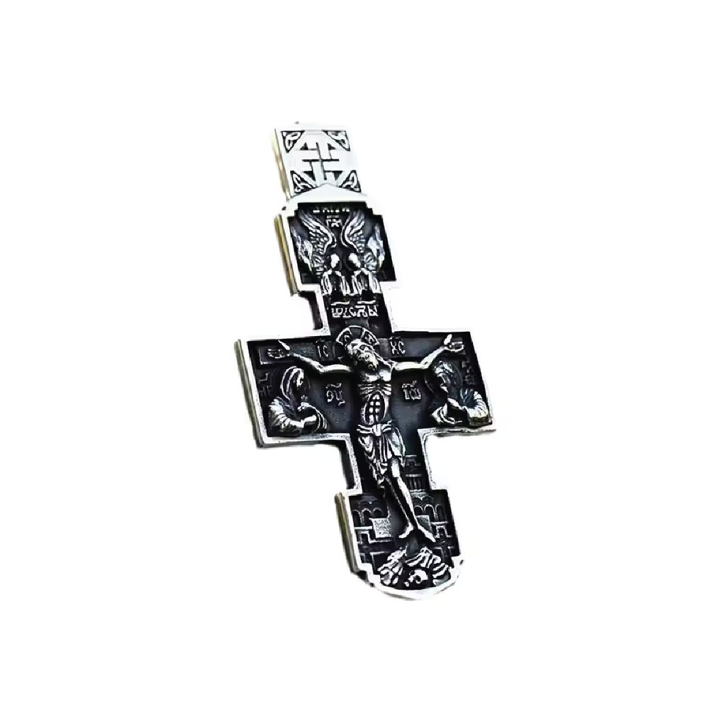 Kalung Salib Orthodox Pendant Silver Stainless steel