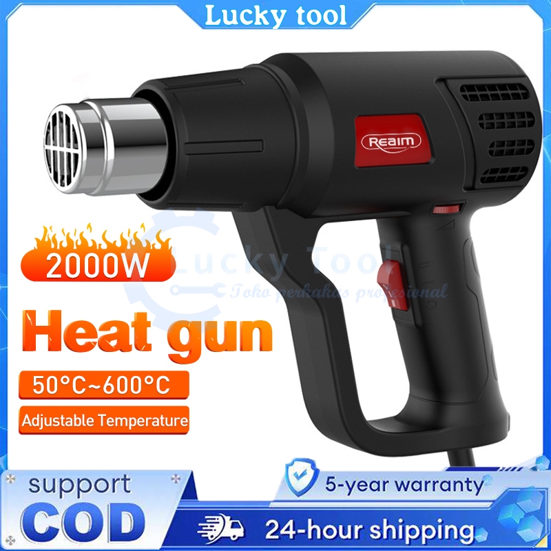 REAIM Air Hot Gun 2000W Heat Gun 220V H&L Pro Senapan Panas Pistol Angin Panas Pemanas Stiker Heat G