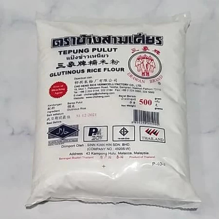

Tepung Ketan Thailand 500gr / Tepung Pulut / Glutinous Rice Flour Erawan