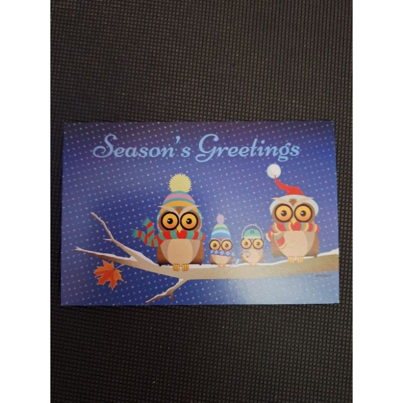 

kartu pos natal burung hantu/owl christmas card