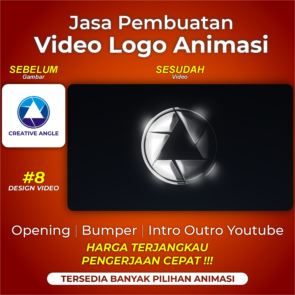 Jasa Buat Video Animasi Logo Opening Intro Outro Logo untuk Youtube Instagram Tiktok