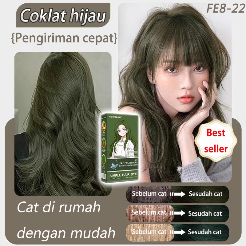 【Pengiriman cepat】FEKAGNAS cat rambut hijau coklat * 200ml  Tanpa bleach，membuat kulit tampak putih，