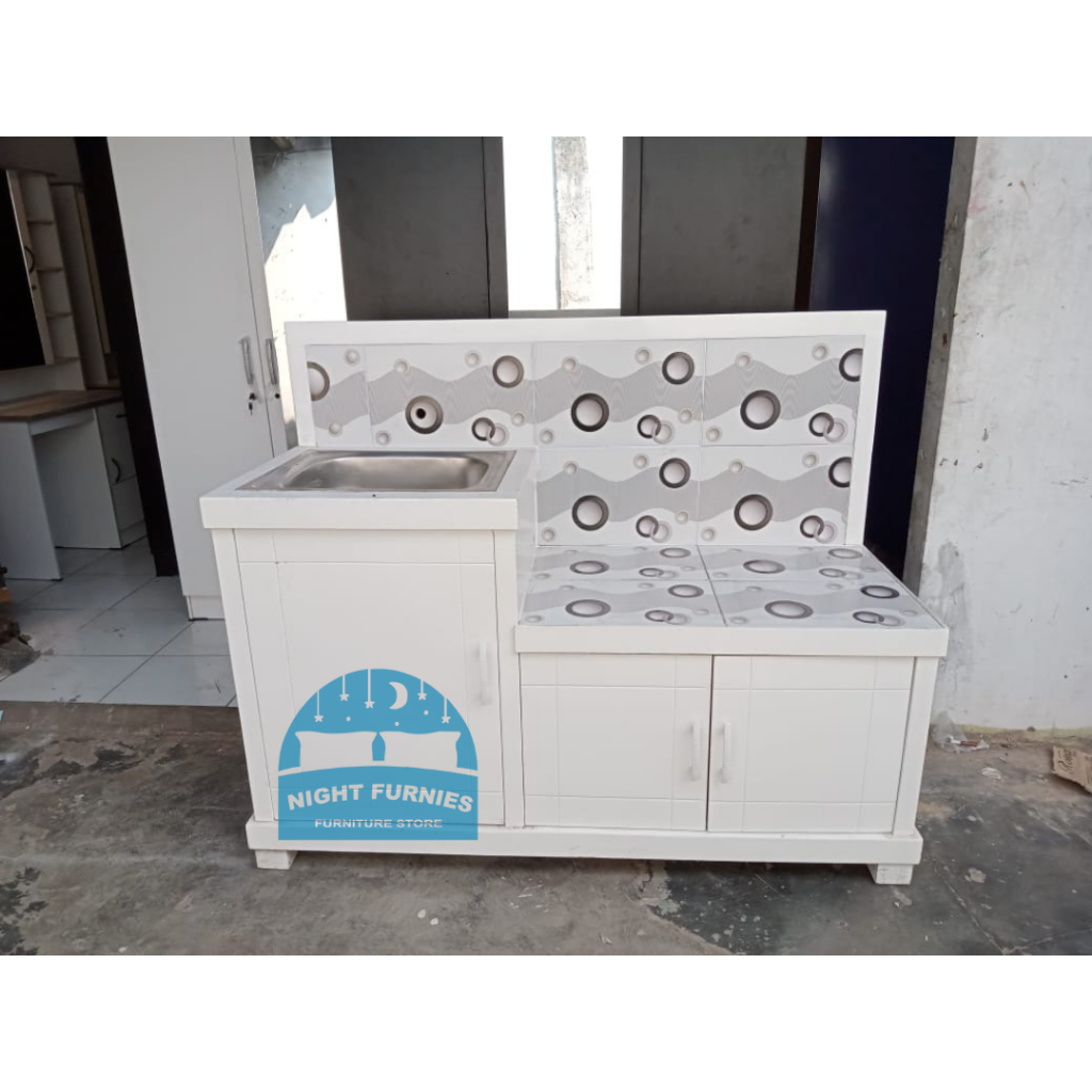 RAK KOMPOR WASTAFEL 3 PINTU / RAK MEJA KOMPOR MULTIPLEK KEKINIAN MINIMALIS