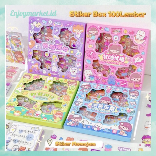 

Stiker Box Momo Murah Sticker Box Aesthetic Edisi MOMOJAN 2D Jurnal Lucu Sticker Korean Style Anti Air isi 100 Lembar