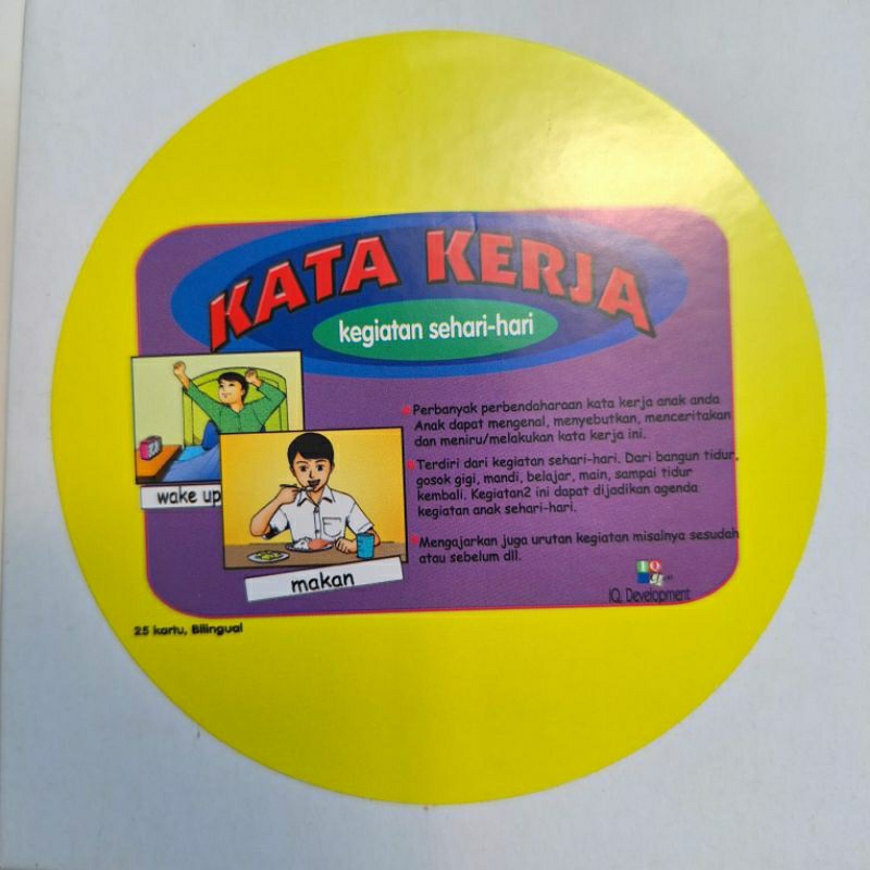 Kartu Wicara Terapi Perilaku Autis - Kata Kerja Anak Laki-Laki