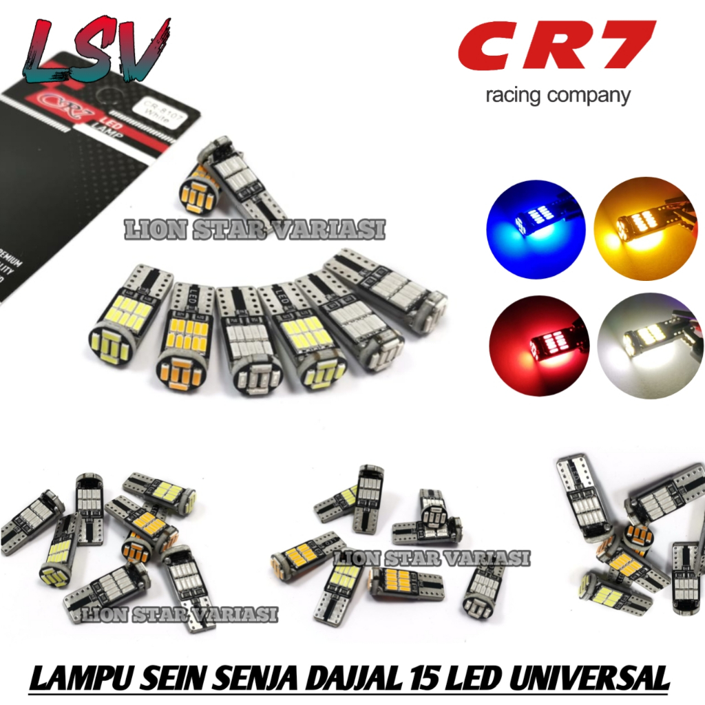 Lampu LED T10 W5W 15 SMD Chip 3030 Sen Sein Dajjal T10 15 Mata LED Universal Motor