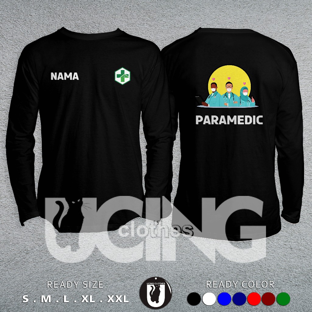 Kaos Baju Paramedic Nurse Bidan Perawat Lengan Panjang Kaos Distro