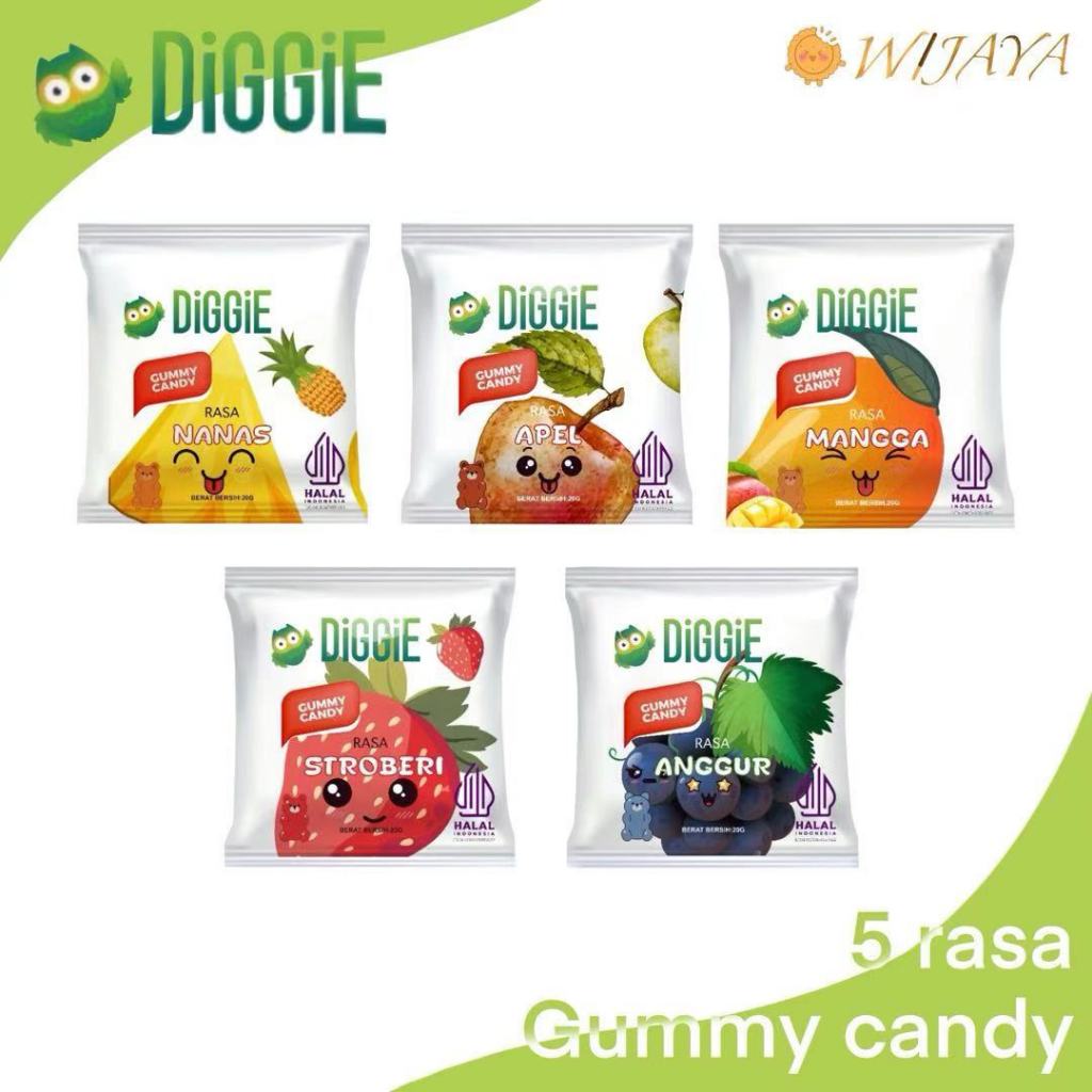 

Permen Karet DIGGIE 5Pcs Aneka 5Rasa All Varian——Christmas/pertemuan keluarga atau teman