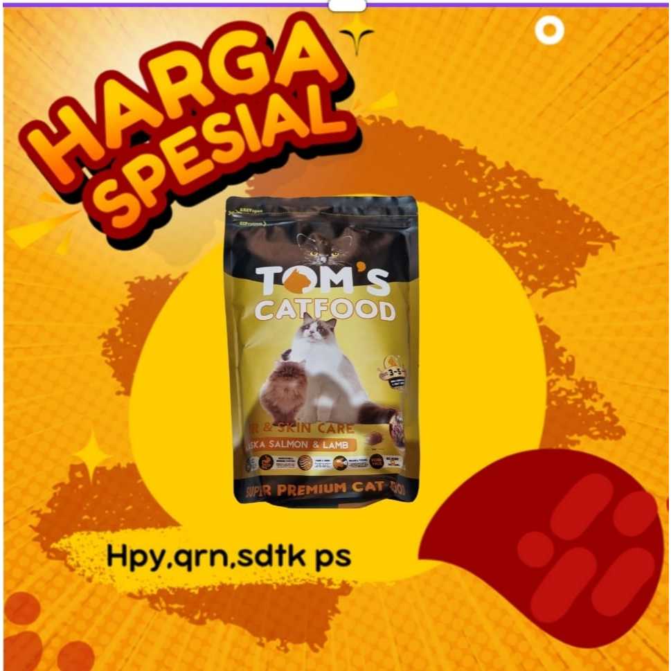 CMK Tom's Cat Food Hair & Skin Care 1.2kg 34% Protein - Toms Dry Food