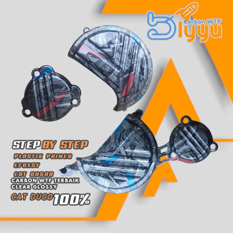 extra Diskon Cover mesin //Tutup mesin Carbon FORGED WARNA KLX150 /Dtracker150