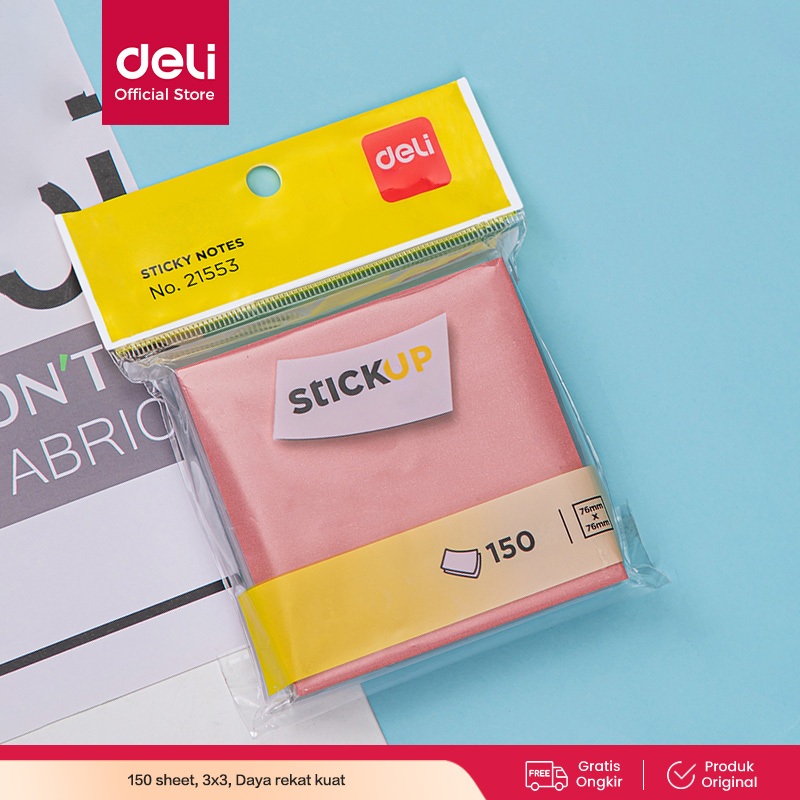 

Deli Sticky Note / Memo Tempel 3x3 150 lembar Kertas 80g 21553