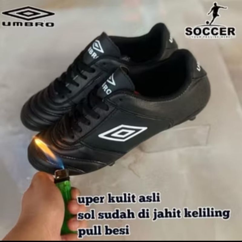 SEPATU BOLA UMBRO OLD SPECIAL EDITION BERBAHAN KULIT SAPI ASLI SOL BESI SUDAH DIJAHIT KELILING
